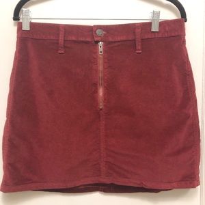 Madewell Stretch Velveteen Mini Skirt. Size 28